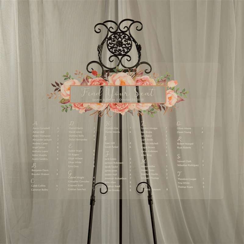 3mm Cartelli Plexiglass tableau di mariage YK021 - Clicca l'immagine per chiudere