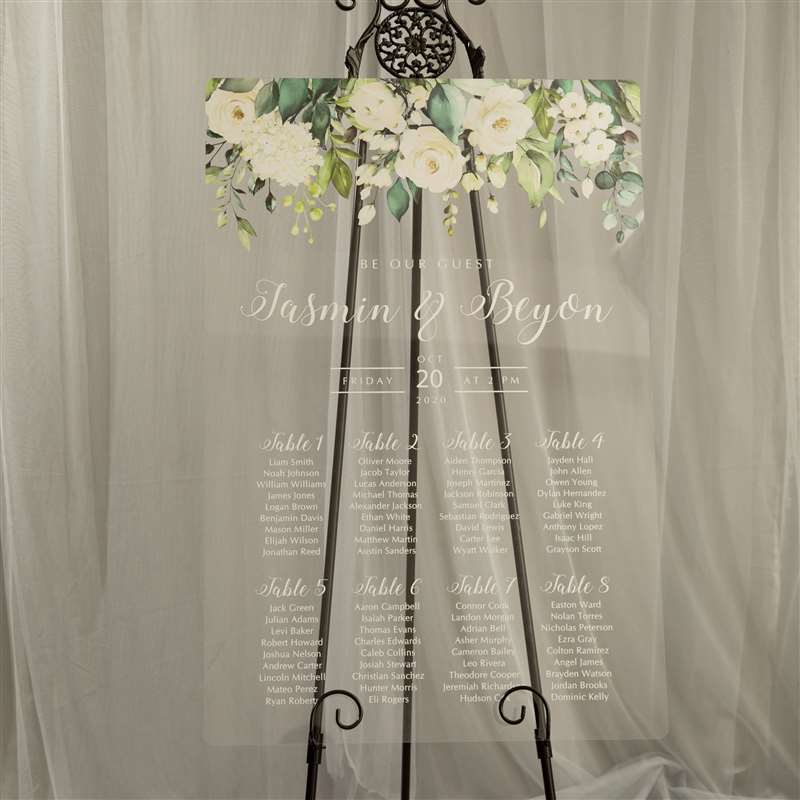 3mm Cartelli Plexiglass tableau di mariage YK023 - Clicca l'immagine per chiudere