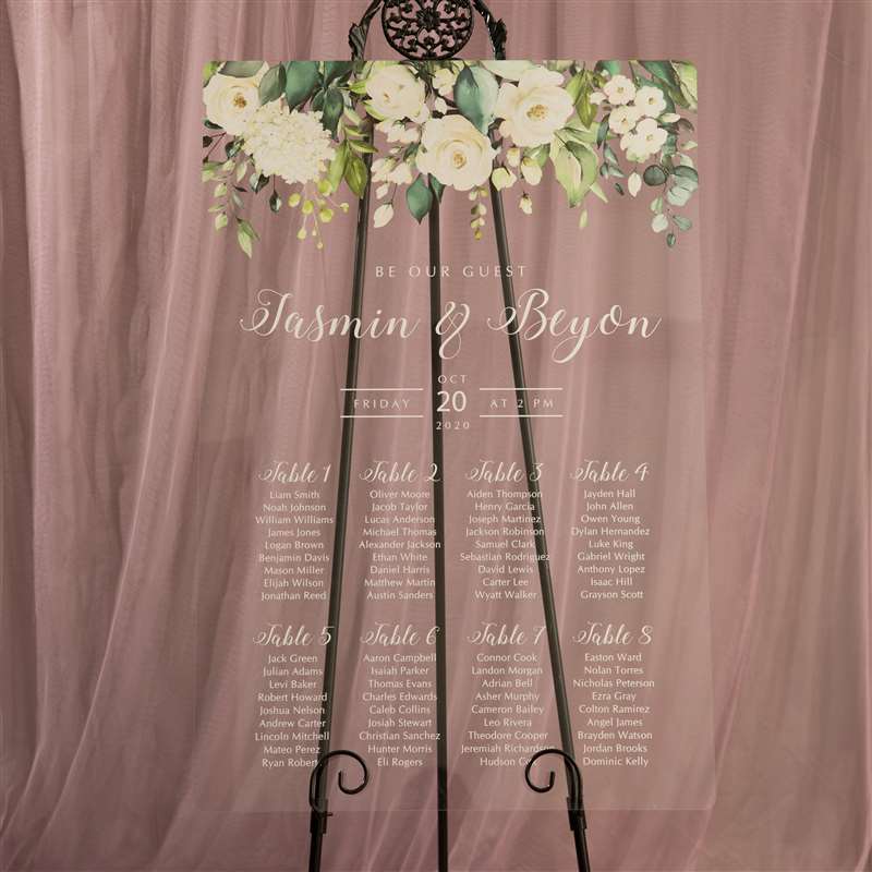 3mm Cartelli Plexiglass tableau di mariage YK023