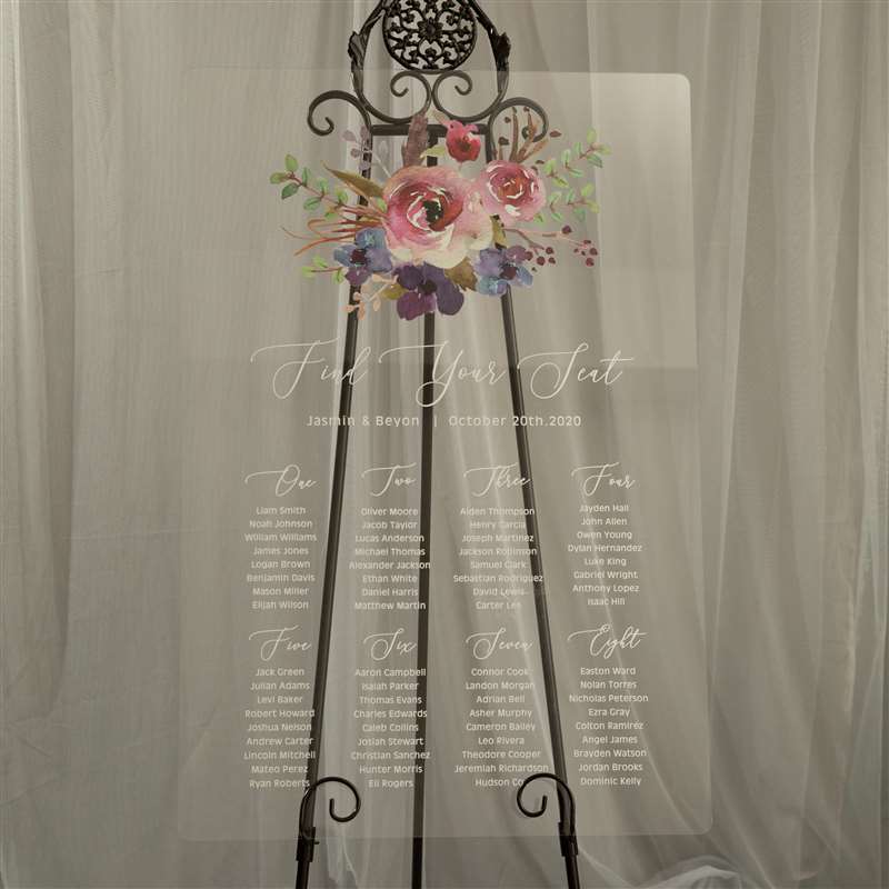 3mm Cartelli Plexiglass tableau di mariage YK030 - Clicca l'immagine per chiudere