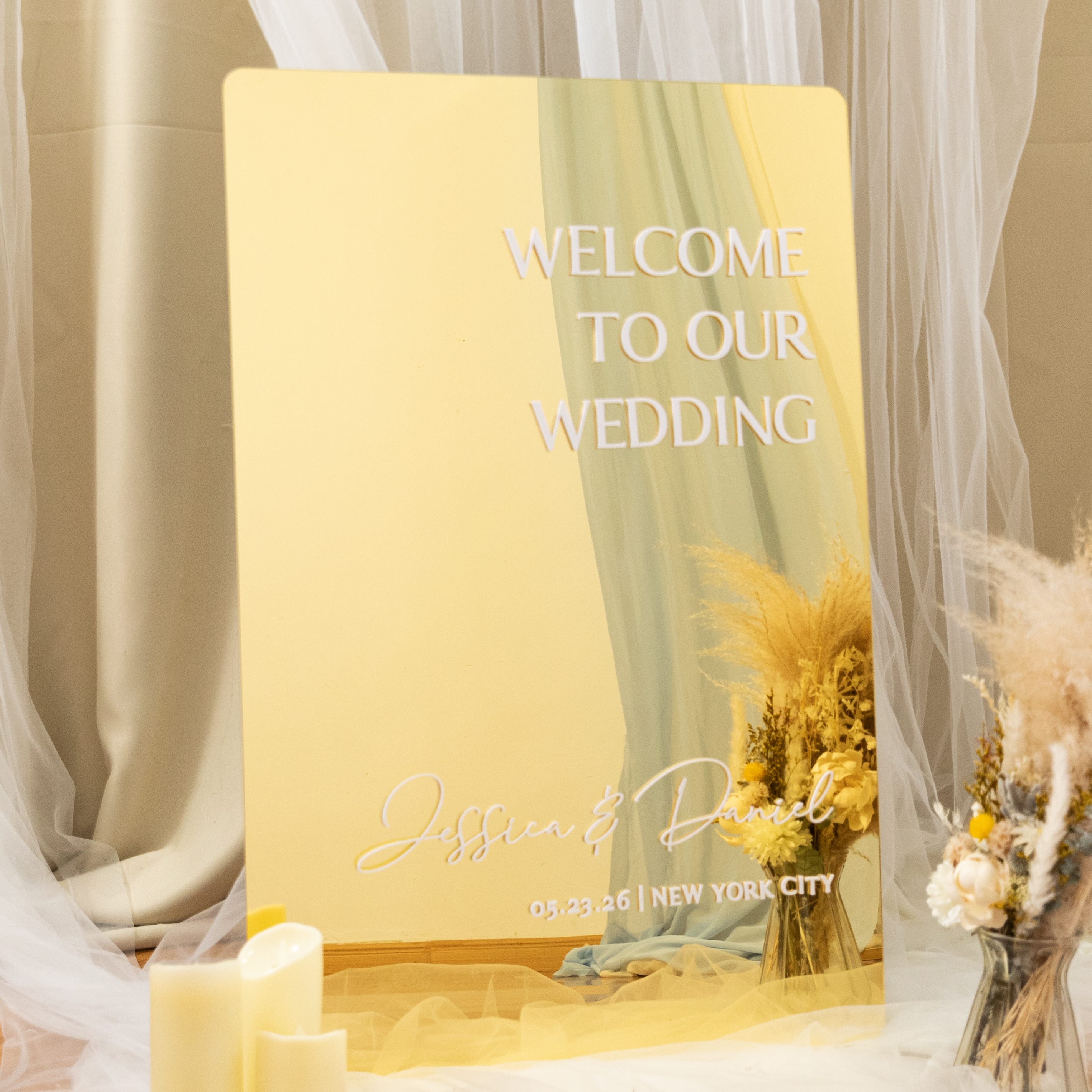 3mm Cartelli Plexiglass tableau di mariage con nome 3D YK067 - Clicca l'immagine per chiudere