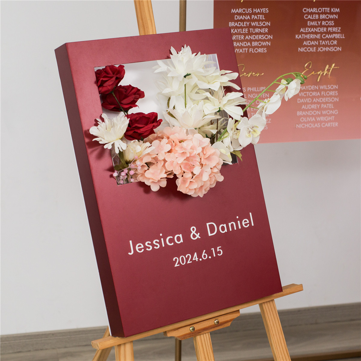 3mm Cartelli Plexiglass tableau di mariage con fiori YK072 - Clicca l'immagine per chiudere