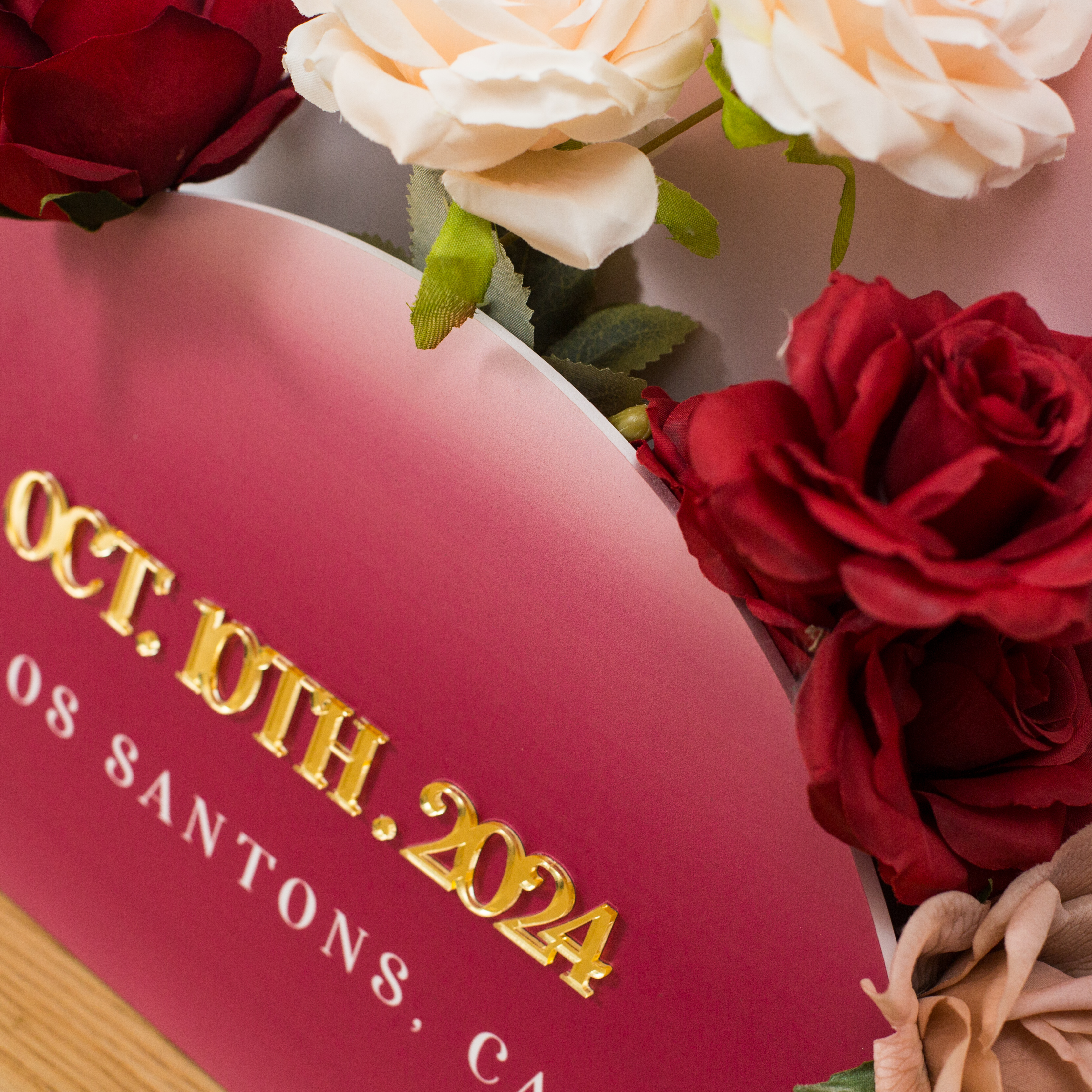 3mm Cartelli Plexiglass tableau di mariage con fiori YK085 - Clicca l'immagine per chiudere