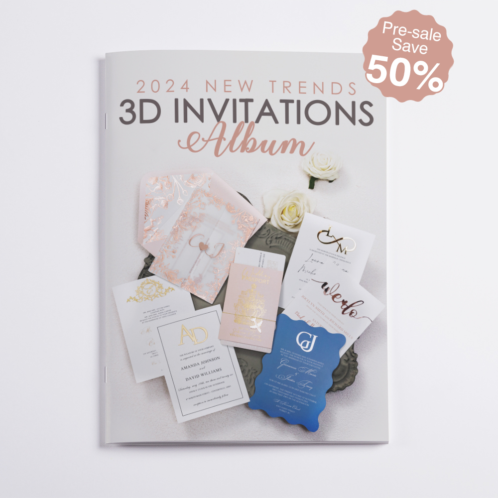 Album dei prodotti per inviti con segno del nome 3D