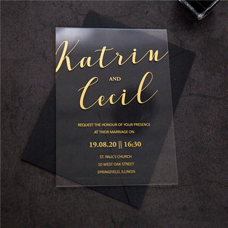 Partecipazione in Plexiglass stampa serigrafica ACR09
