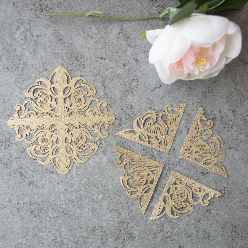 WFL0051 Merletti Glitter Misura 137mm×133 mm(WPL0019 coordinato)