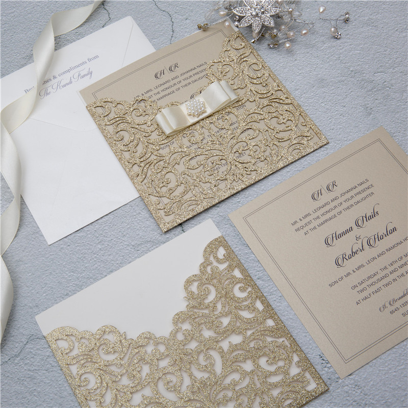 Elegante Invito Carta Glitter WPL0070G