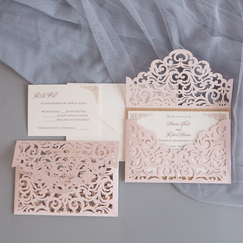 Partecipazione laser cut Tasca e Busta WPL0189