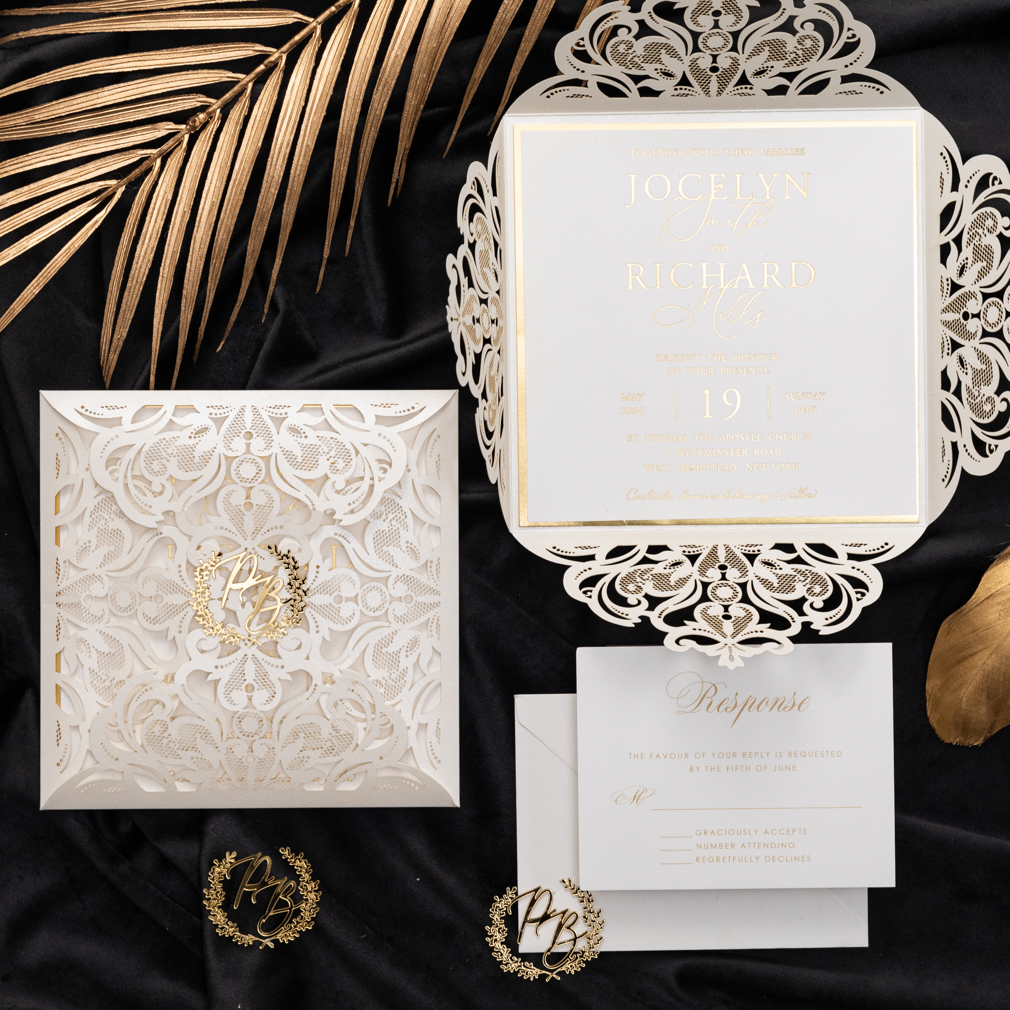 Invito laser cut con nome 3D in plexiglass WSNT039