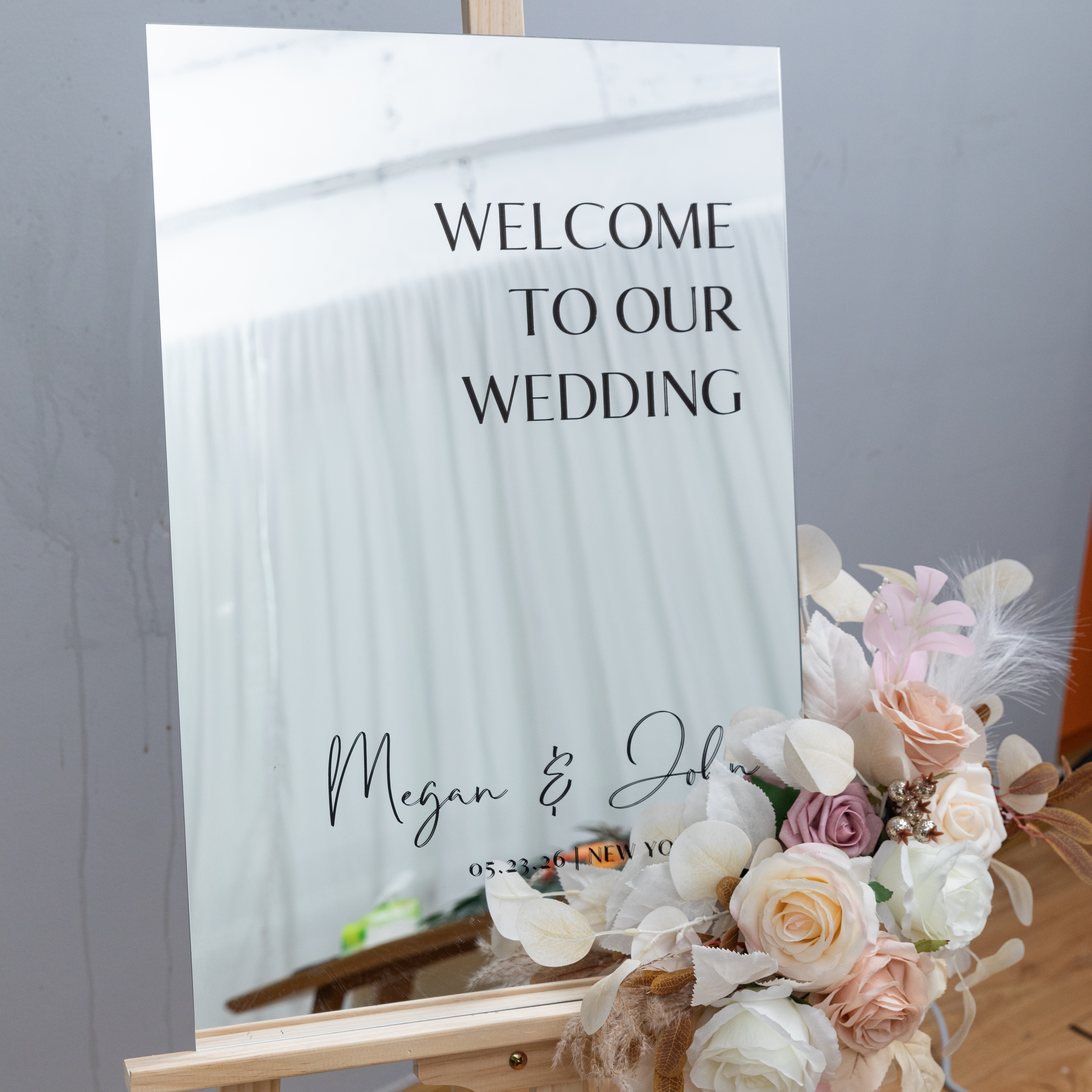 3mm Cartelli Plexiglass tableau di mariage con nome 3D YK067