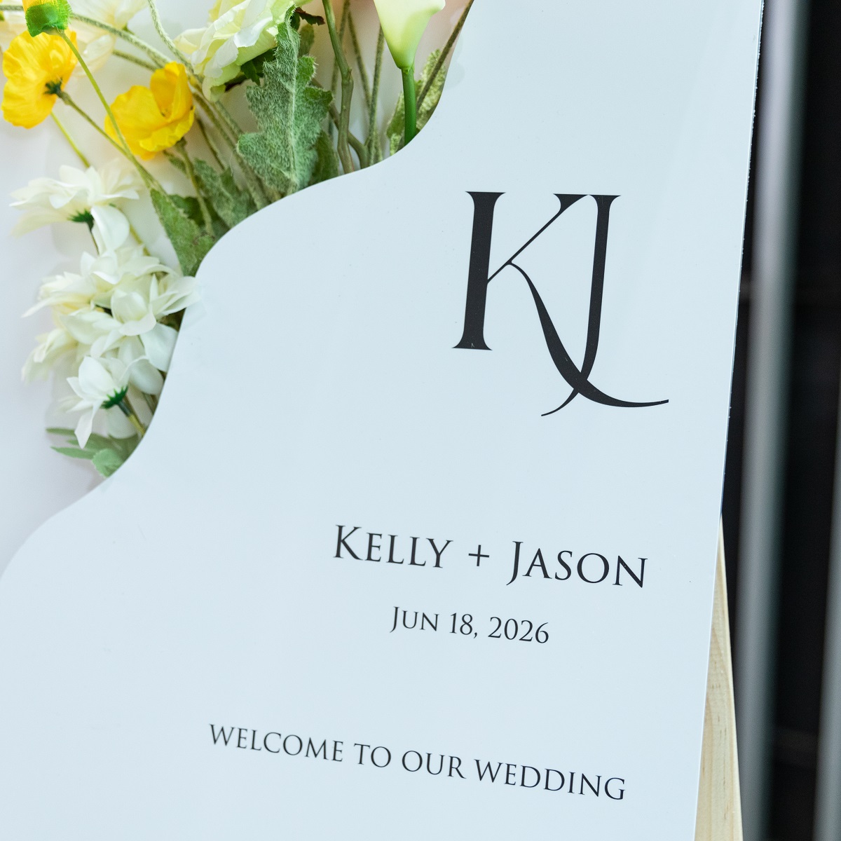 3mm Cartelli Plexiglass tableau di mariage con fiori YK070