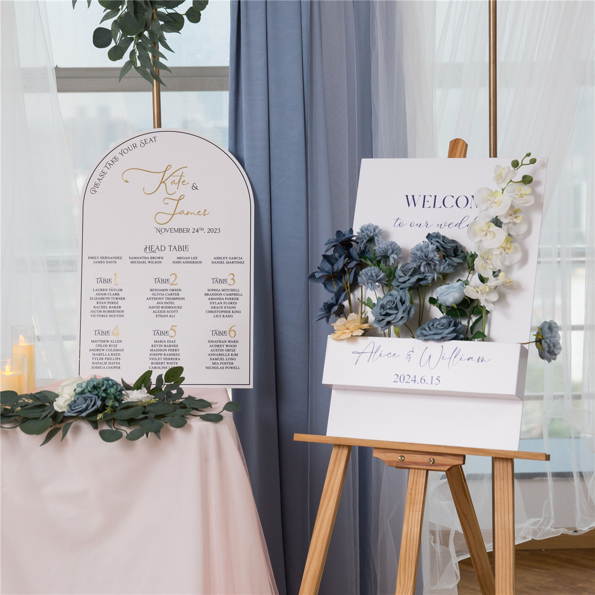 3mm Cartelli Plexiglass tableau di mariage con fiori YK071