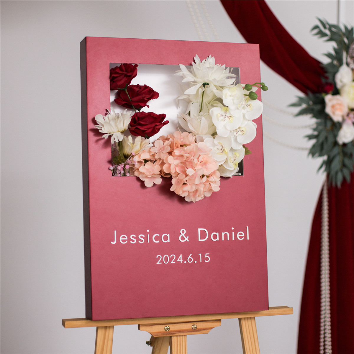 3mm Cartelli Plexiglass tableau di mariage con fiori YK072