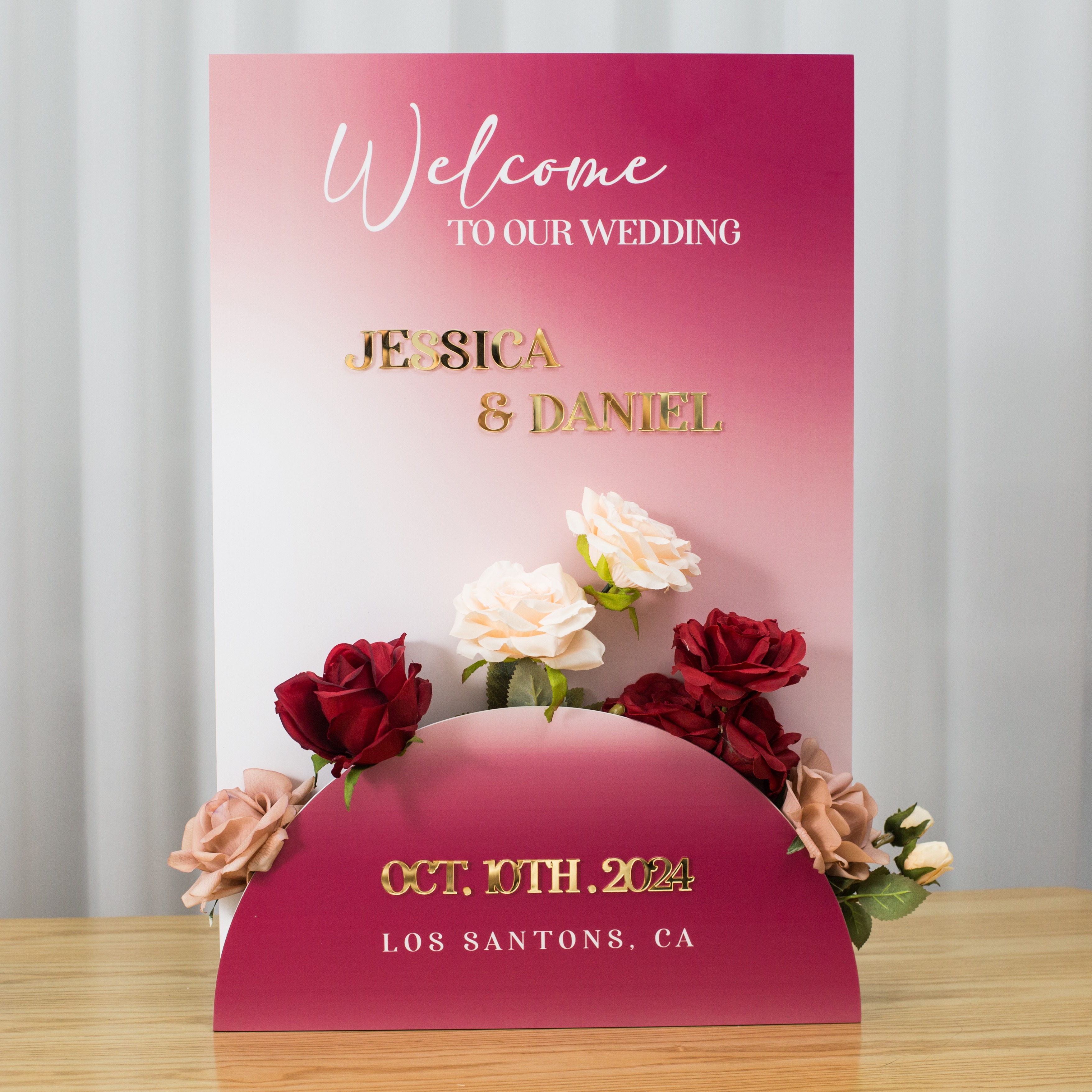 3mm Cartelli Plexiglass tableau di mariage con fiori YK085