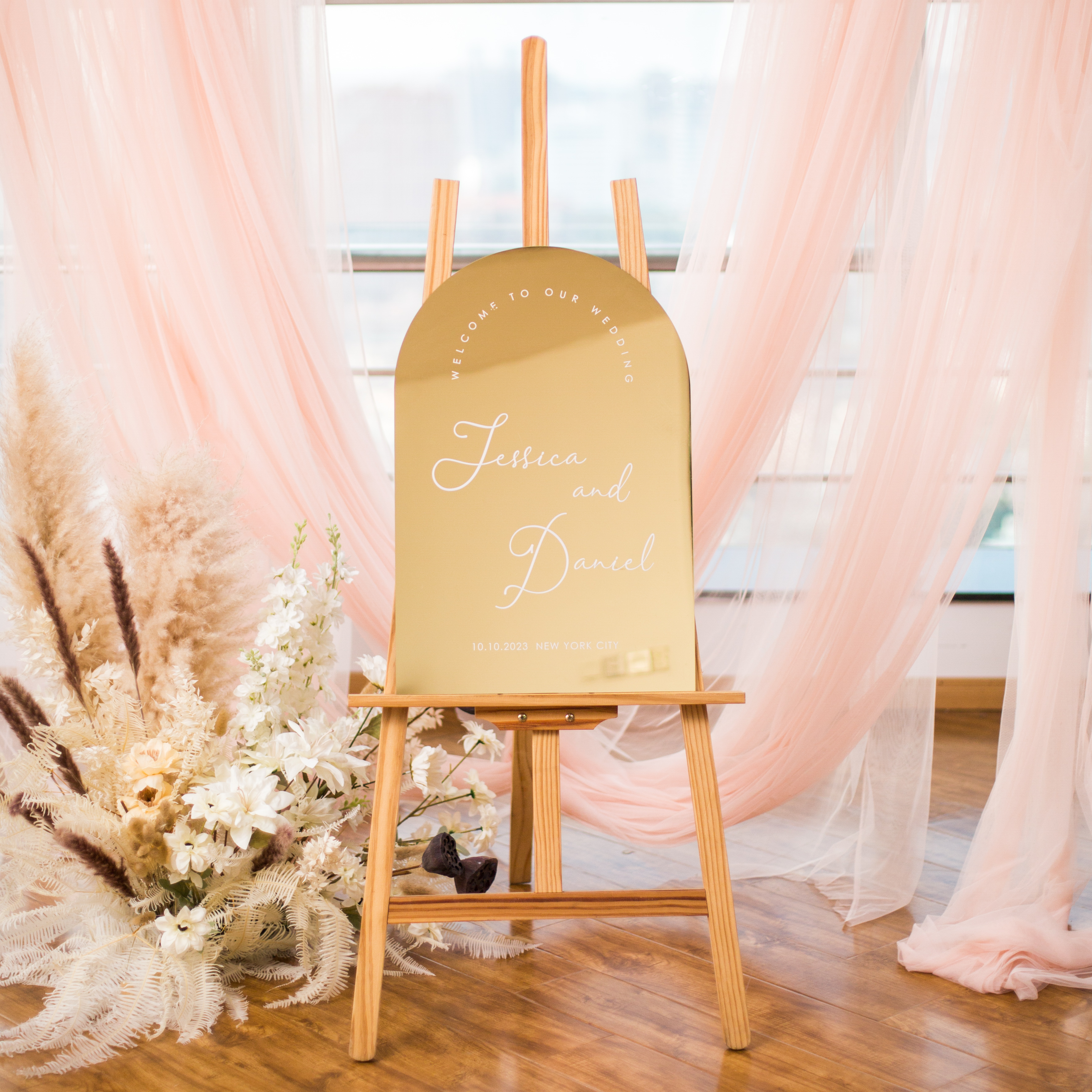 3mm Cartelli Plexiglass tableau di mariage con nome 3D YK089
