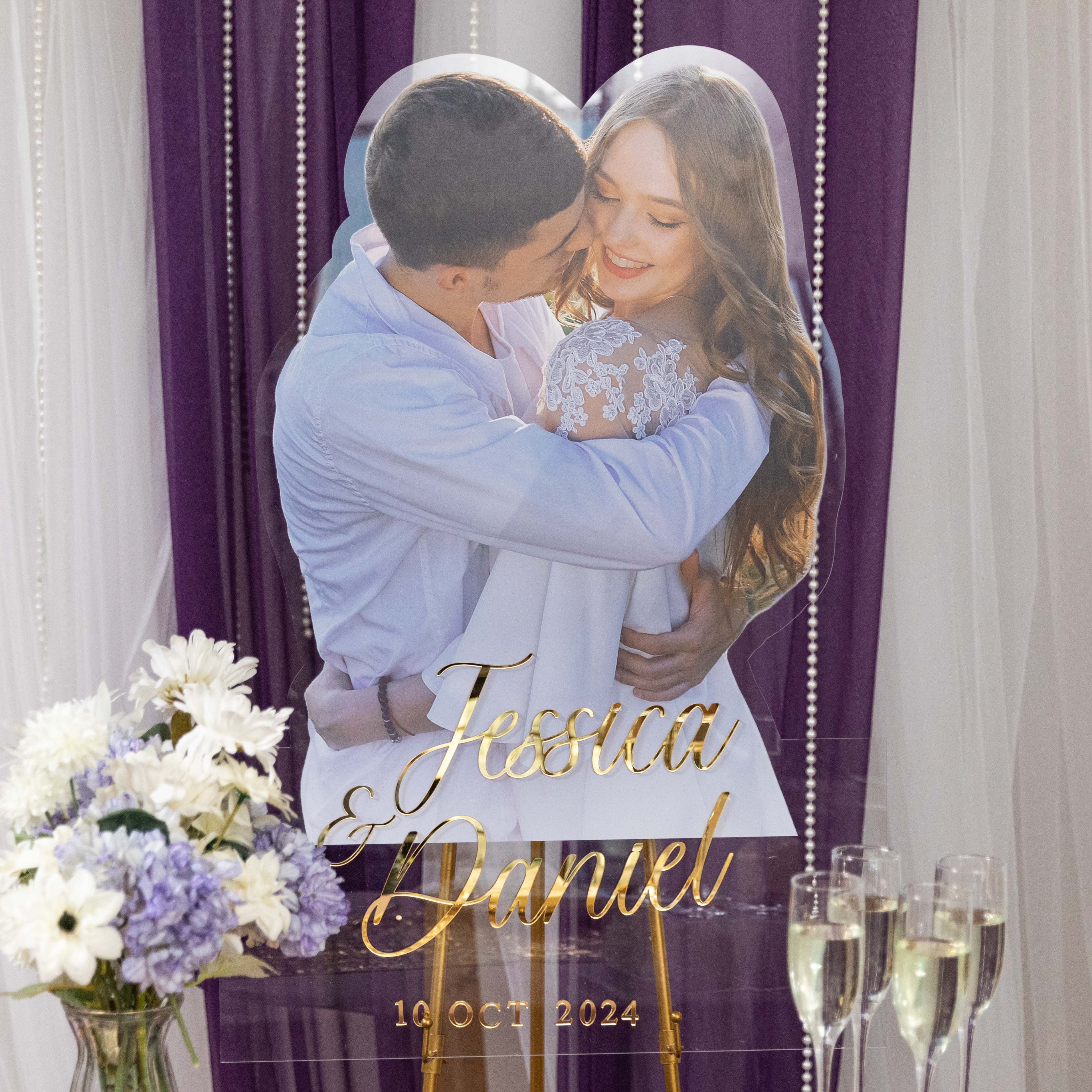 3mm Cartelli Plexiglass tableau di mariage con nome 3D YK090