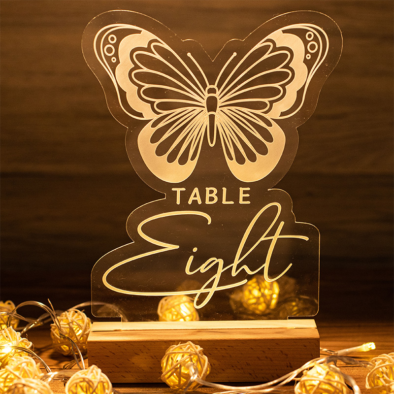 borbolete YKTG12 Segnatavolo con supporto illuminato farfalla YKTG11