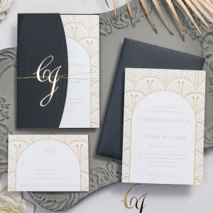 Elegante Invito di Nozze con Adesivi 3D Personalizzati WSNT010
