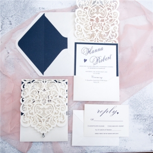Partecipazione di nozze romantica con dettagli glitterati WPL0074