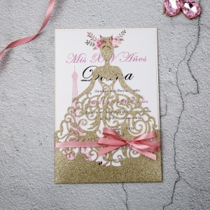 Invito tagliato al laser su carta lucida WPL0161G