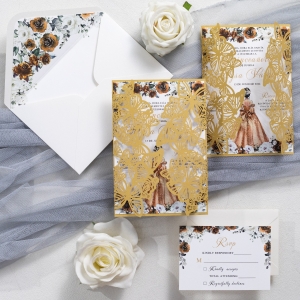Invito per Quinceañera romantico e raffinato WPL0239