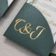 Set di inviti con scritte in rilievo 3D e cartellina a tasca con pannello a tema vegetale — WSNT004