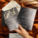 Invito moderno ed elegante con monogramma 3D stampato in UV color oro — WSNT025