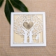 Partecipazione di nozze romantica: Coppia e alberi WZL0014